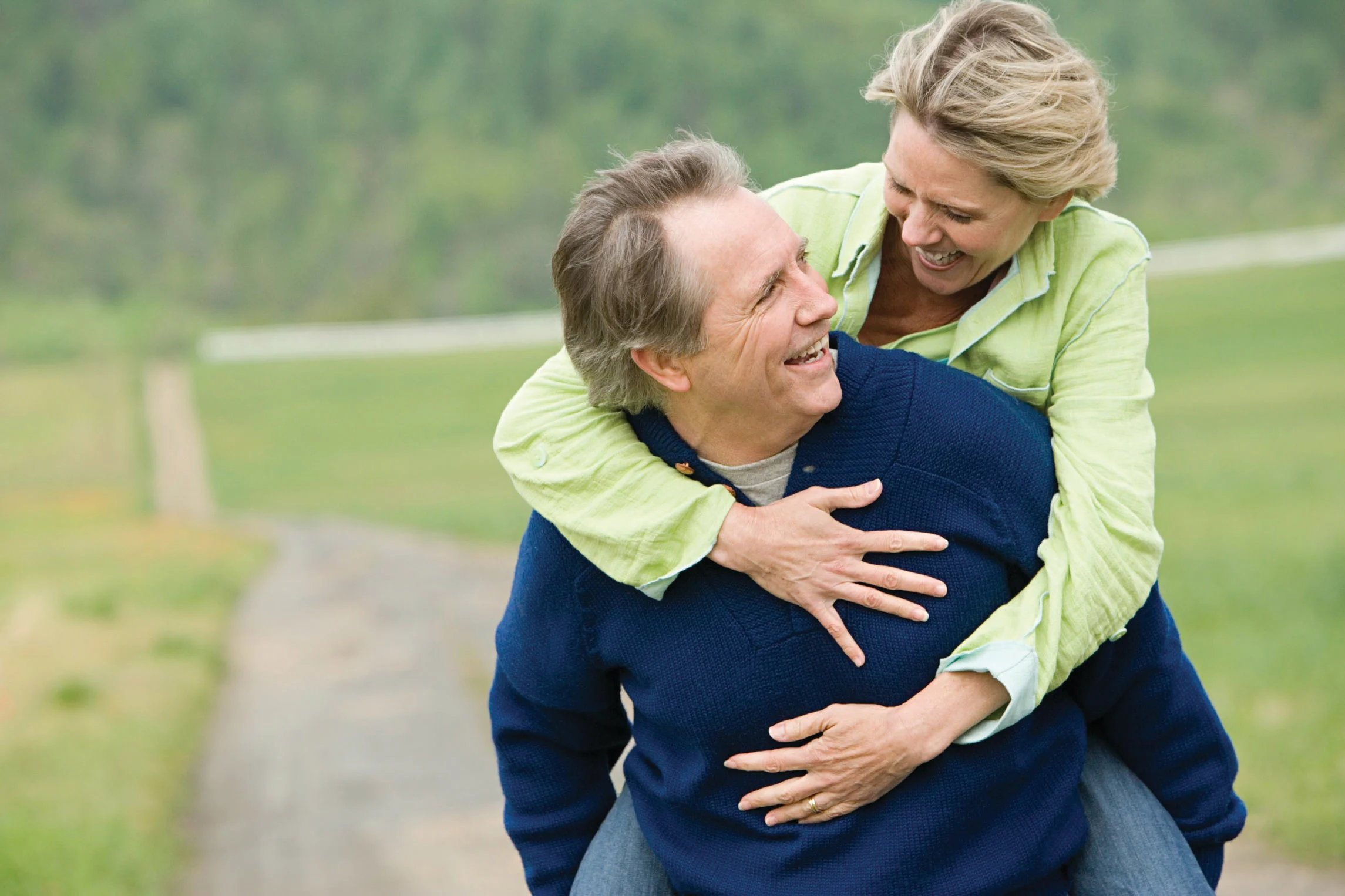 a man and a woman hugging